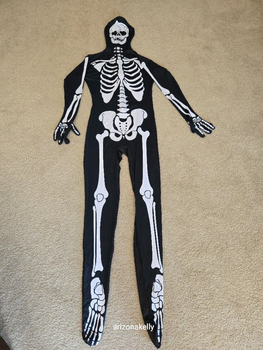 Skeleton Skin Suit Size Small Adult